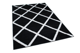 Vloerkleed Luxury Zwart Wit Geometrisch Geruit