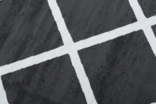 Vloerkleed Luxury Donker Grijs Wit Geometrisch Geruit