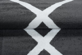 Vloerkleed Luxury Donker Grijs Wit Geometrisch Geruit