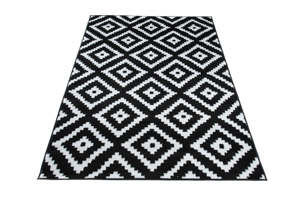 Vloerkleed Luxury Zwart Wit Geometrisch Diamant