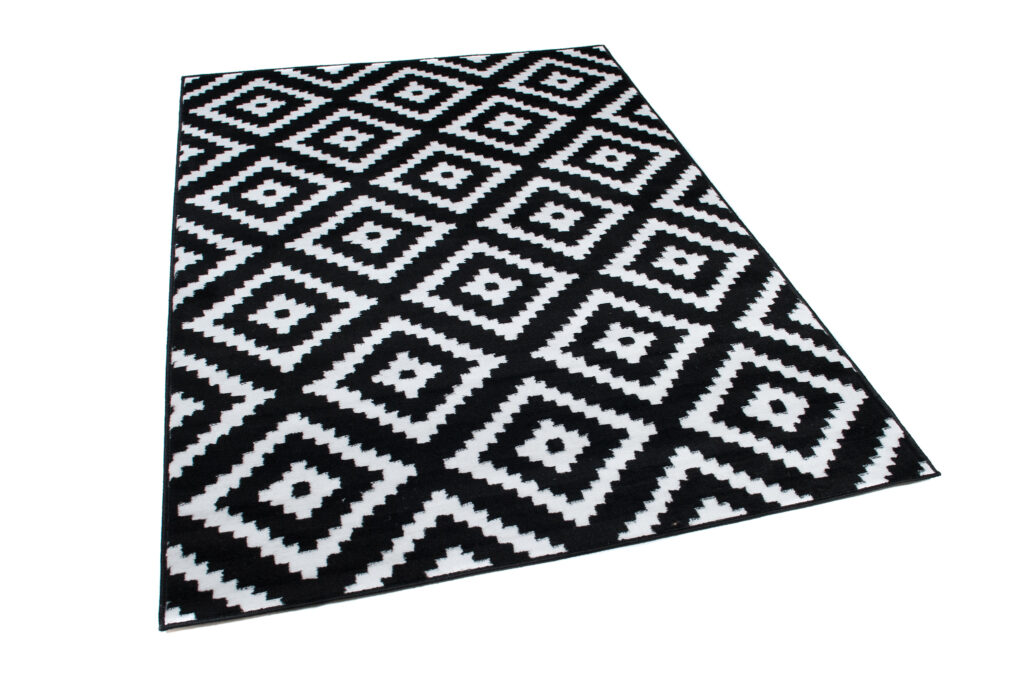 Vloerkleed Luxury Zwart Wit Geometrisch Diamant