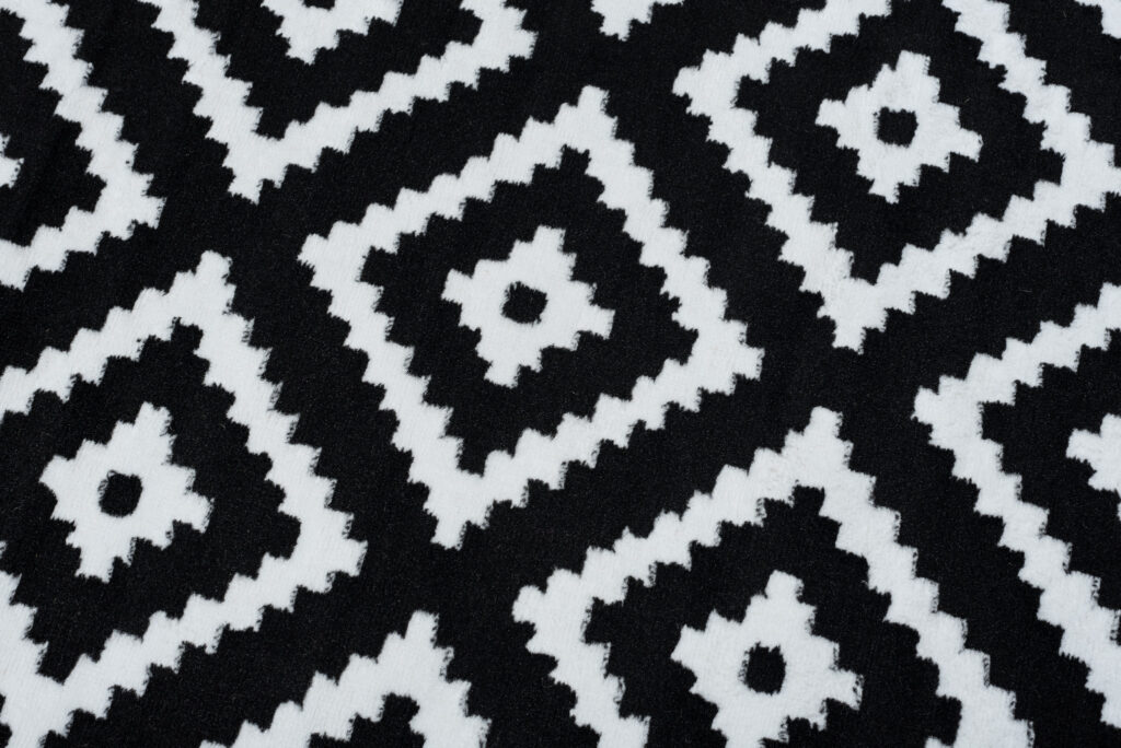 Vloerkleed Luxury Zwart Wit Geometrisch Diamant