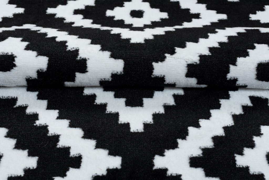 Vloerkleed Luxury Zwart Wit Geometrisch Diamant