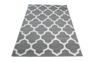 Vloerkleed Luxury Licht Grijs Wit Geometrisch Trellis