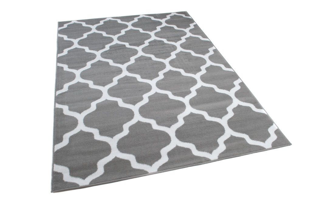 Vloerkleed Luxury Licht Grijs Wit Geometrisch Trellis
