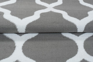 Vloerkleed Luxury Grijs Wit Geometrisch Trellis Frame