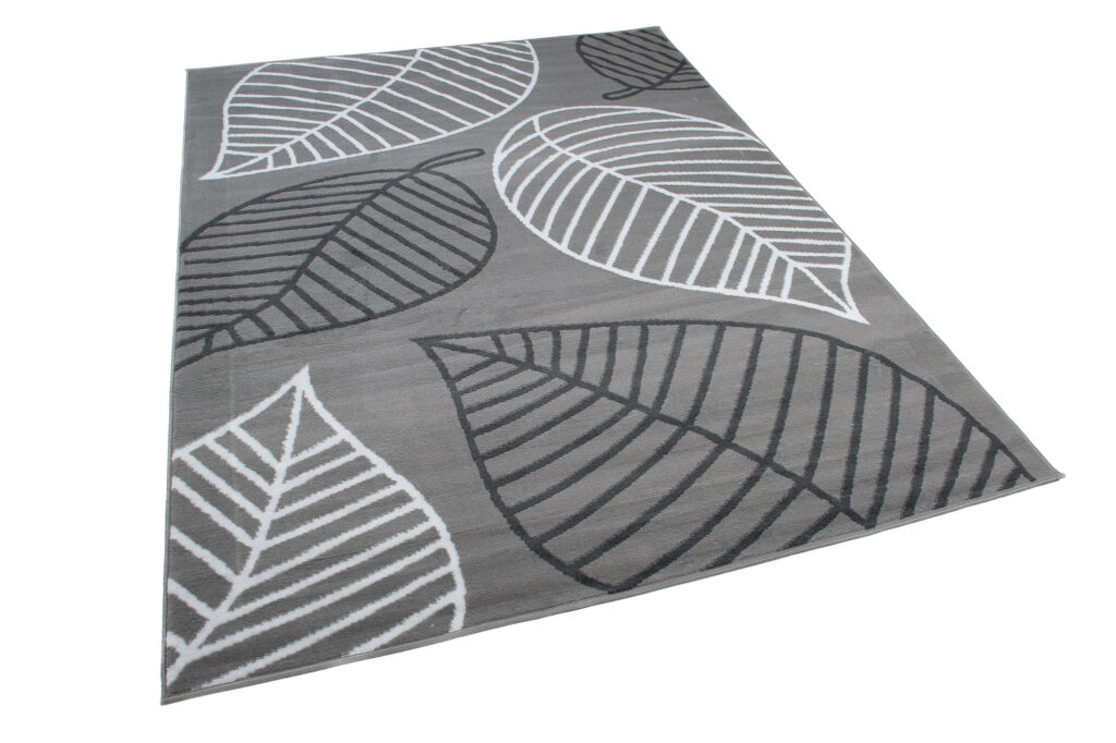 Vloerkleed Luxury Grijs Wit Bladeren Kindertapijt