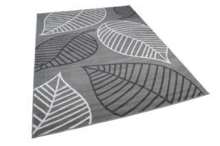 Vloerkleed Luxury Grijs Wit Bladeren Kindertapijt