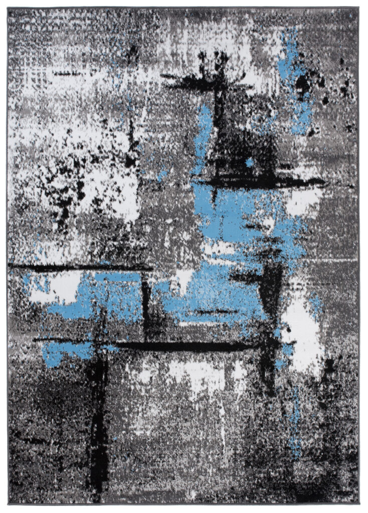 Vloerkleed Maya Grijs Blauw Gewreven