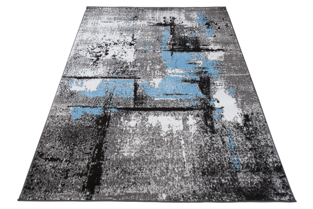 Vloerkleed Maya Grijs Blauw Gewreven