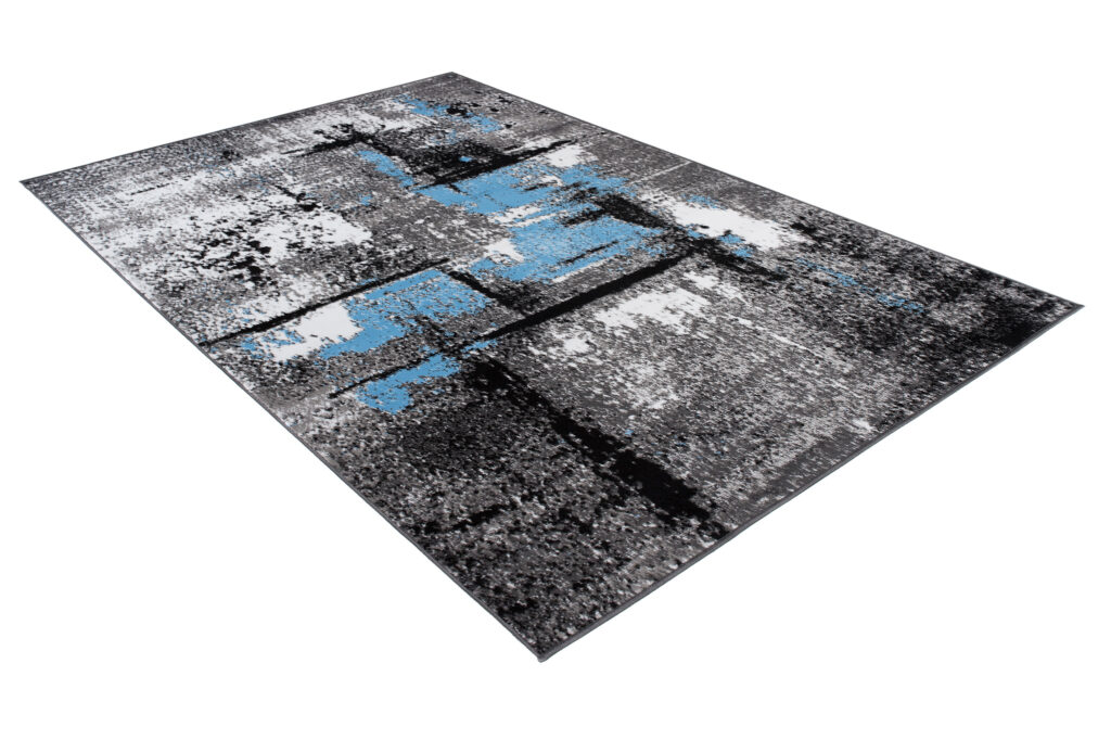 Vloerkleed Maya Grijs Blauw Gewreven