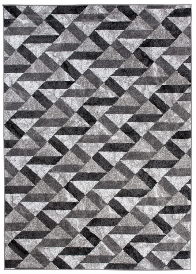 Vloerkleed Maya Grijs Zwart Abstract Zigzag