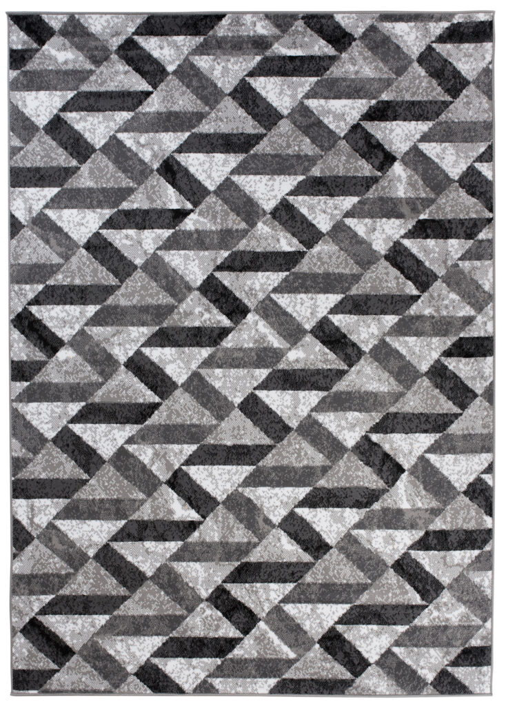 Vloerkleed Maya Grijs Zwart Abstract Zigzag
