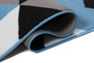 Vloerkleed Maya Grijs Blauw Kubussen