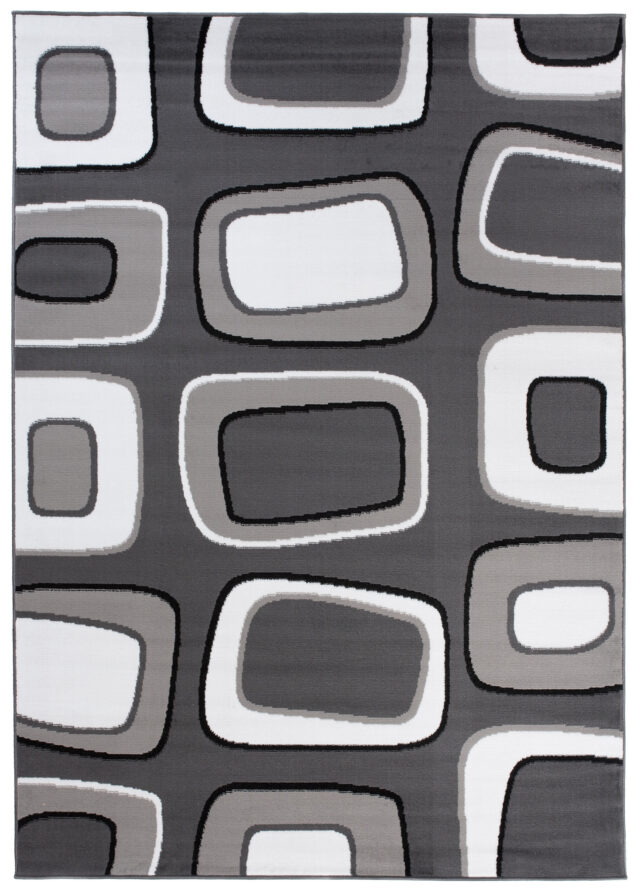 Vloerkleed Maya Grijs Wit Geometrisch