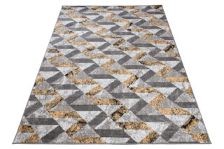 Vloerkleed Maya Grijs Geel Abstract Zigzag