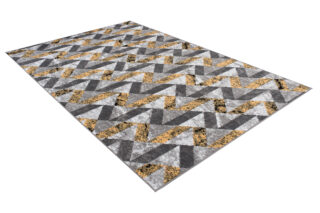 Vloerkleed Maya Grijs Geel Abstract Zigzag
