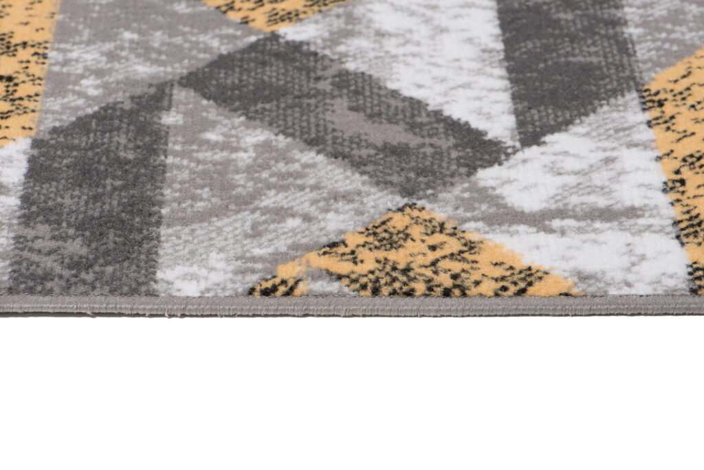 Vloerkleed Maya Grijs Geel Abstract Zigzag