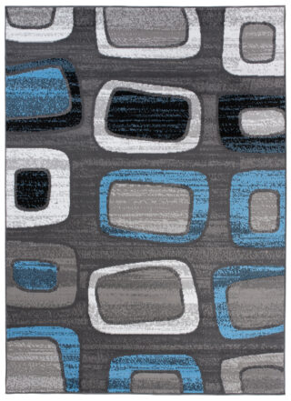 Vloerkleed Maya Blauw Grijs Geometrisch