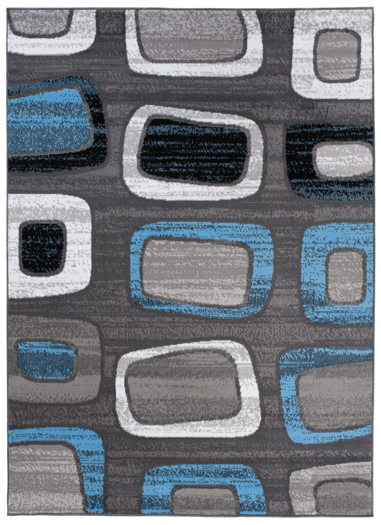 Vloerkleed Maya Blauw Grijs Geometrisch
