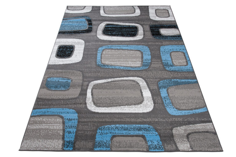 Vloerkleed Maya Blauw Grijs Geometrisch