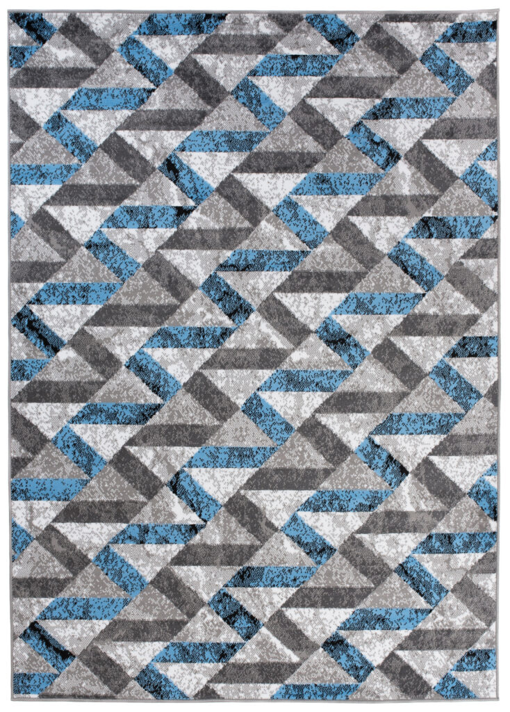 Vloerkleed Maya Grijs Rood Abstract Zigzag