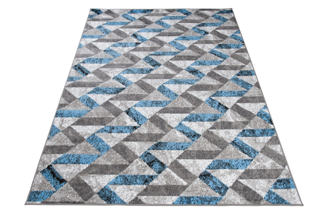 Vloerkleed Maya Grijs Rood Abstract Zigzag