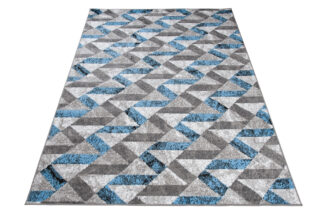 Vloerkleed Maya Grijs Rood Abstract Zigzag