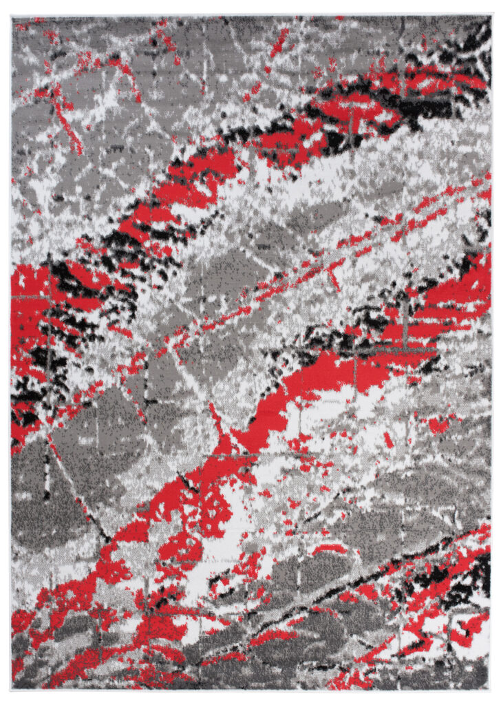 Vloerkleed Maya Grijs Rood Modern