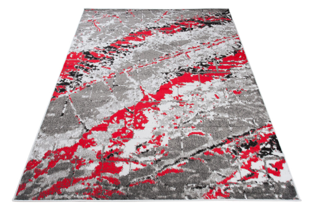 Vloerkleed Maya Grijs Rood Modern