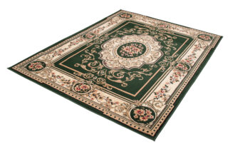Vloerkleed Atlas Groen Creme Traditioneel Medaillon