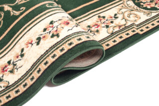 Vloerkleed Atlas Groen Creme Traditioneel Medaillon