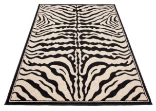 Vloerkleed Atlas Zwart Creme Dierenmotief Zebra
