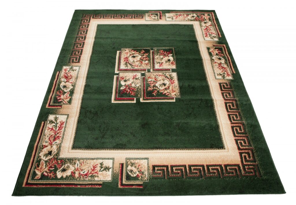 Vloerkleed Atlas Groen Beige Klassiek Frame