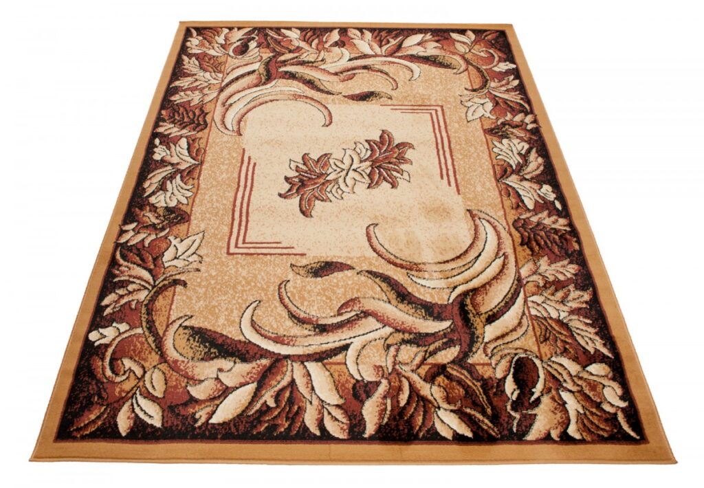 Vloerkleed Atlas Beige Bruin Klassiek Bladeren