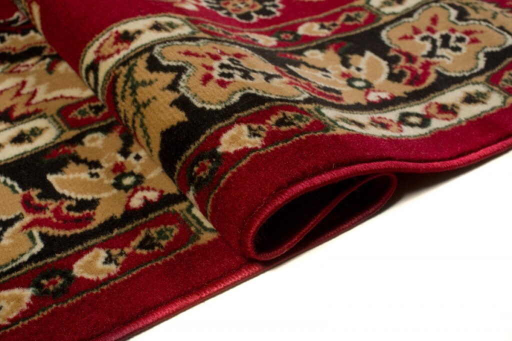 Vloerkleed Atlas Rood Beige Traditioneel Rozet Frame