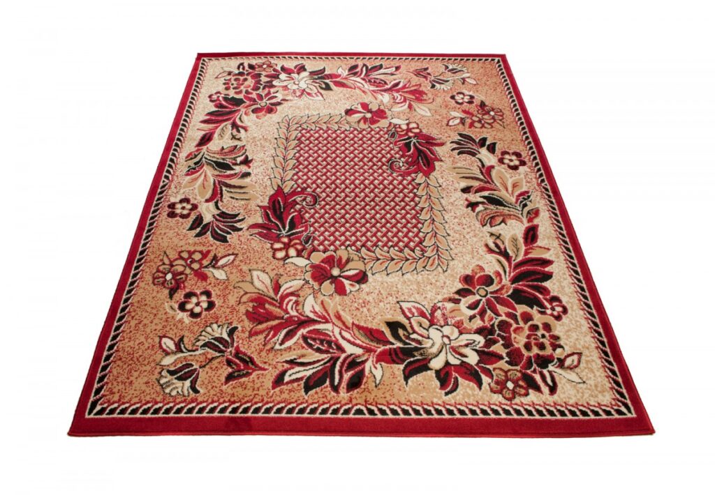 Vloerkleed Atlas Beige Rood Modern Gebloemd