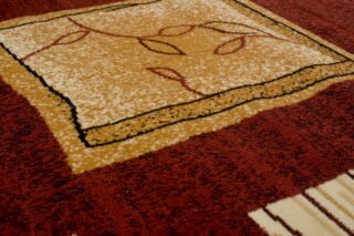 Vloerkleed Atlas Bruin Beige Geometrisch Bladeren