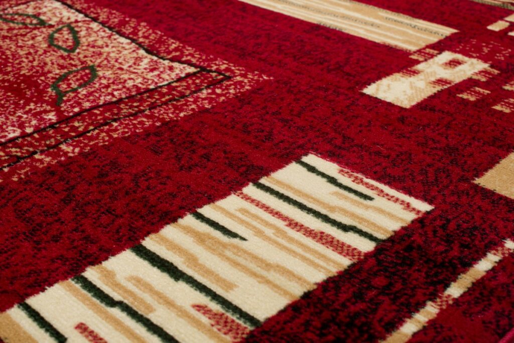 Vloerkleed Atlas Rood Beige Geometrisch Bladeren