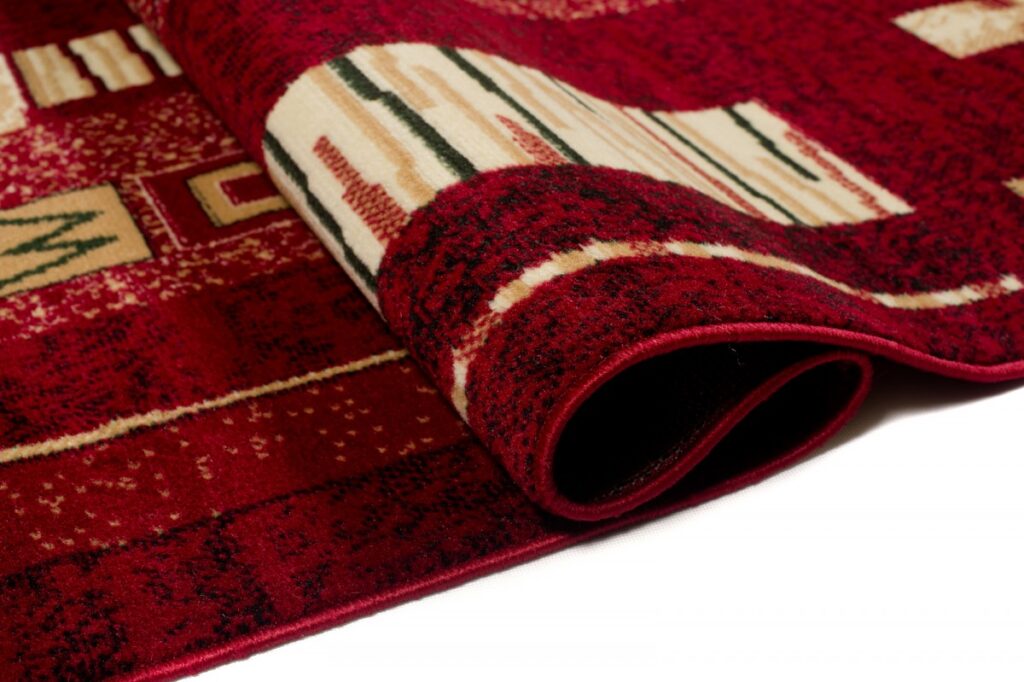 Vloerkleed Atlas Rood Beige Geometrisch Bladeren