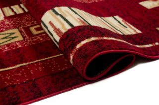 Vloerkleed Atlas Rood Beige Geometrisch Bladeren