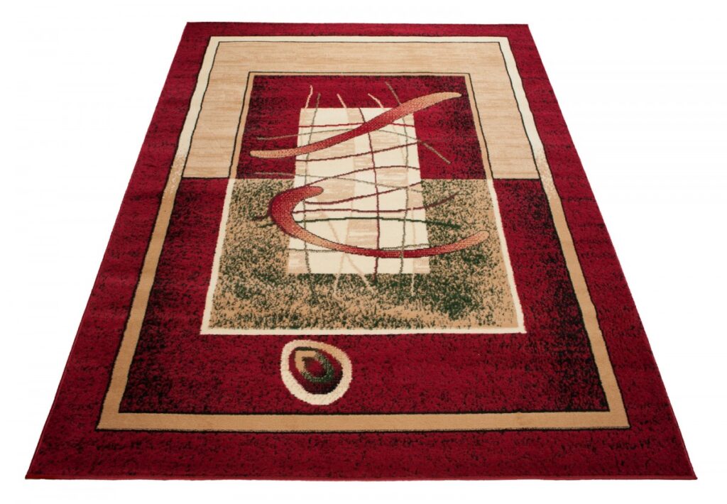 Vloerkleed Atlas Rood Beige Abstract Geometrisch