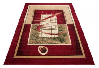 Vloerkleed Atlas Rood Beige Abstract Geometrisch