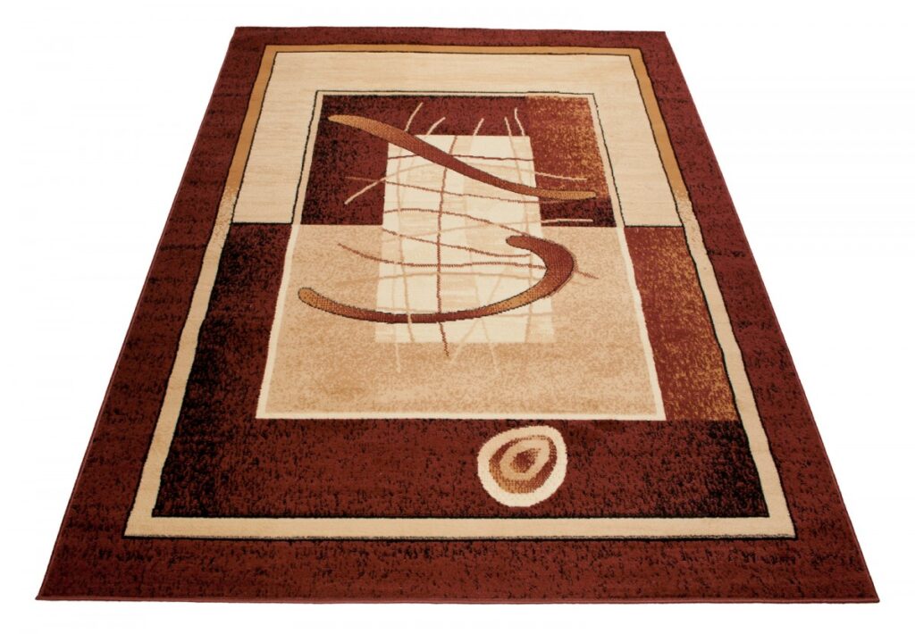 Vloerkleed Atlas Bruin Beige Abstract Frame