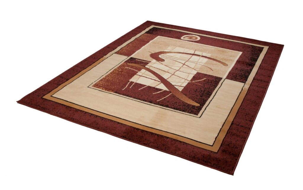 Vloerkleed Atlas Bruin Beige Abstract Frame