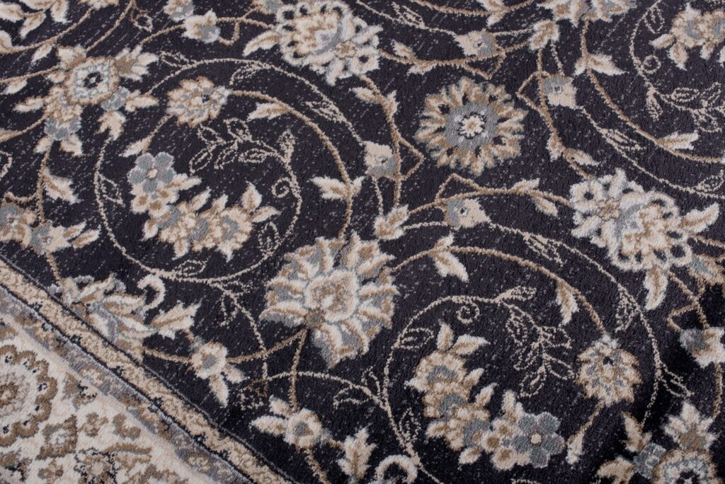 Vloerkleed Colorado Traditioneel Zwart Creme Gebloemd