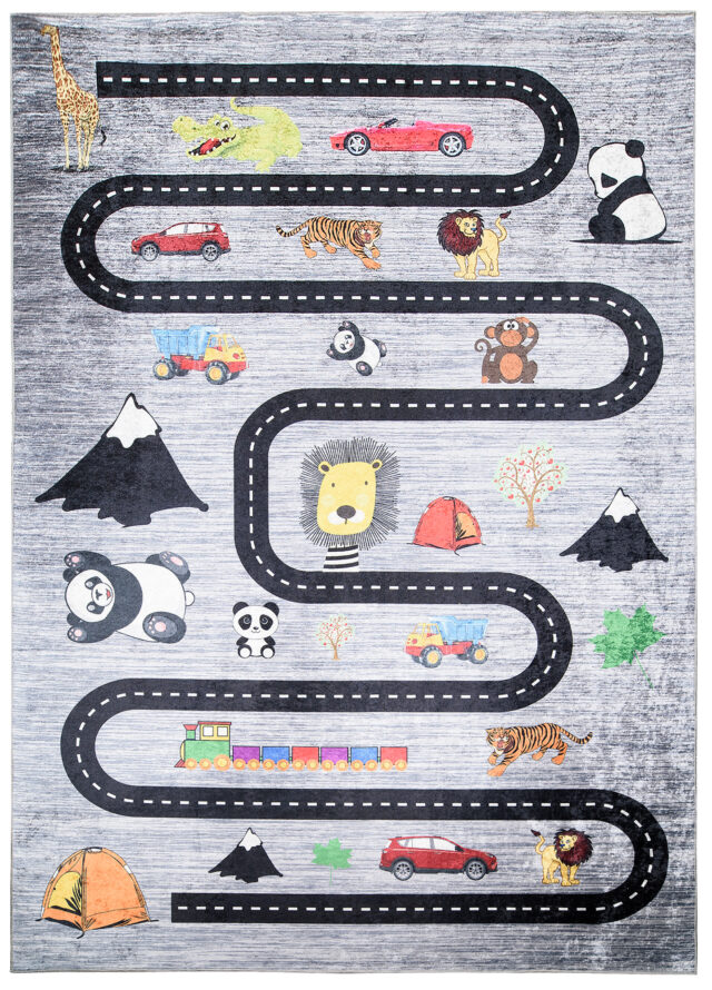 Vloerkleed Emma Kinderkamer Grijs Straat Antislip