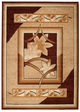 Vloerkleed Atlas Beige Bruin Geometrisch Gebloemd