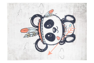 Vloerkleed Emma Kinderkamer Grijs Gewreven Panda
