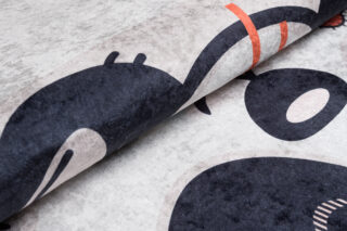 Vloerkleed Emma Kinderkamer Grijs Gewreven Panda
